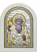Икона святителя и чудотворца Спиридона Тримифунтского в посеребренном окладе
